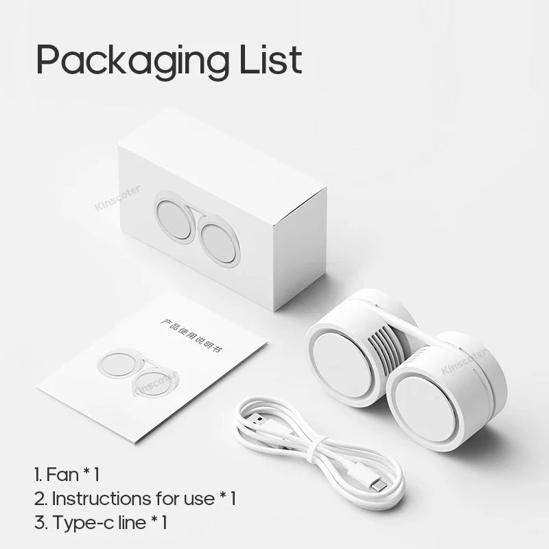 Norvo | NeckBreeze Nakke Vifte Bladeless | Bærbar & Oppladbar | 3-Trinns Kjøling | Stille & Kompakt