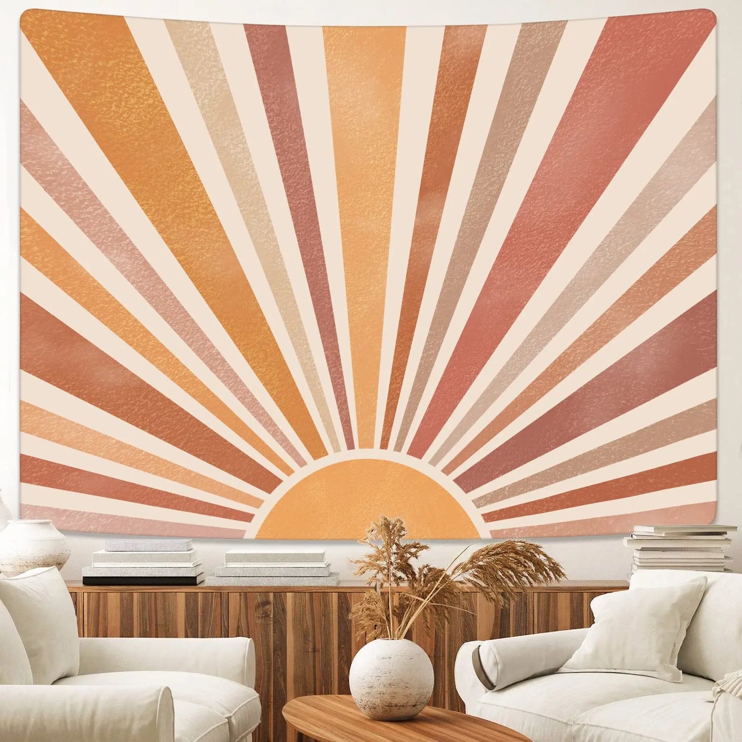 Retro solstråler pastell veggteppe