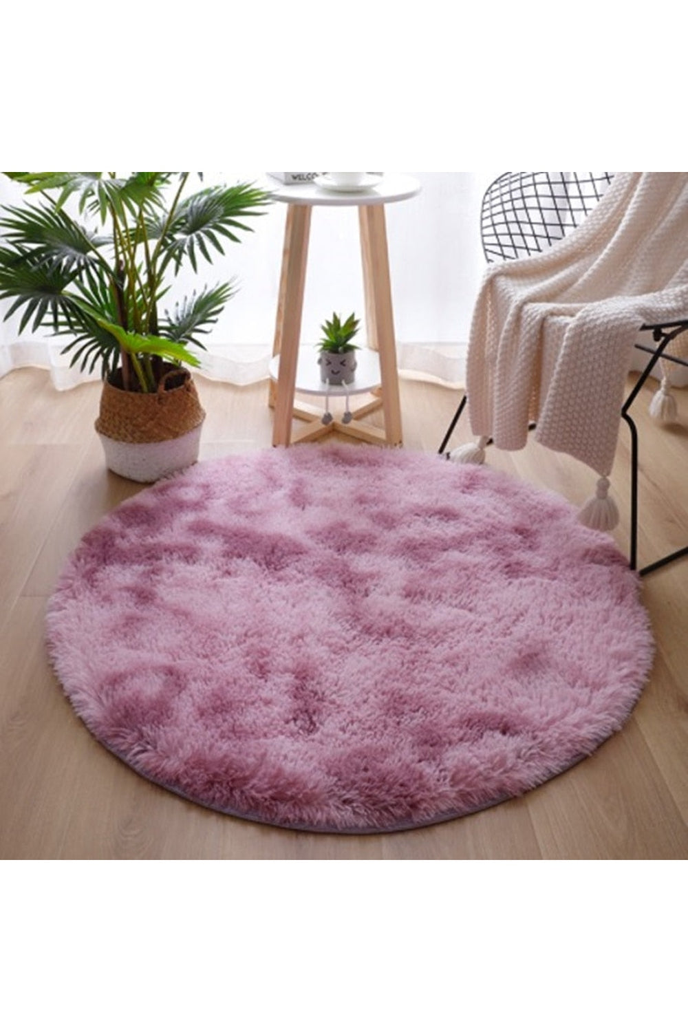 Myk Fluffy Rund Teppe