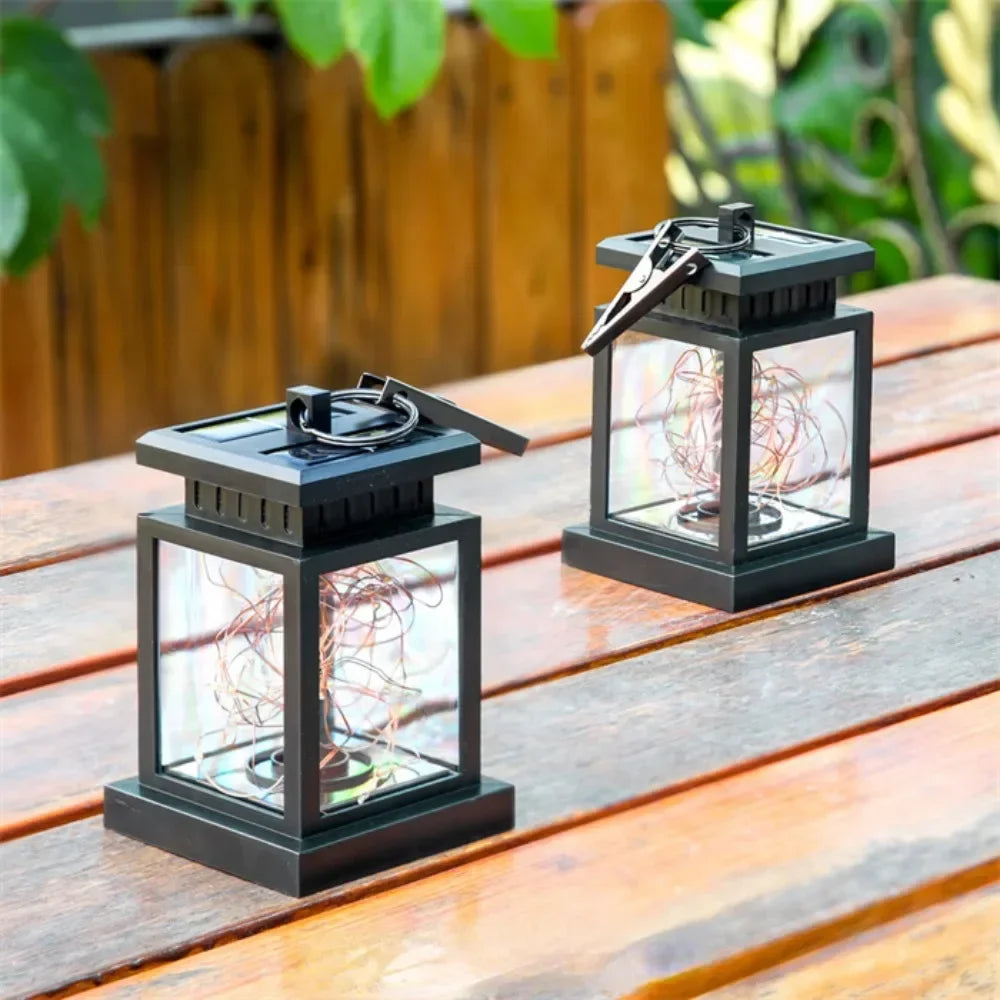 Norvo | Solar LED-lanterne med eventyrlys – Dekorativ hage lampe for utendørs og terrassen