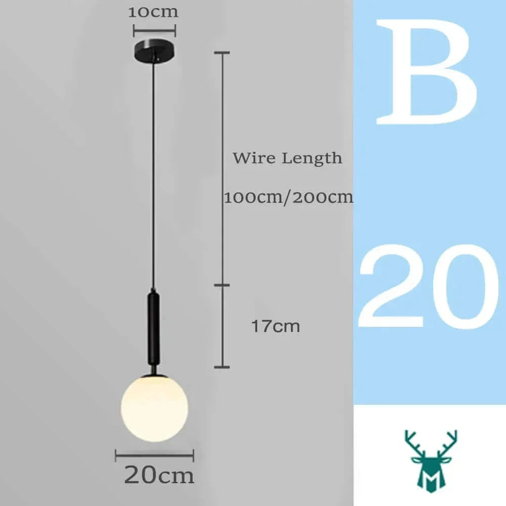 Norvo | Mid-Century Moderne Glass Ball Pendel Lys