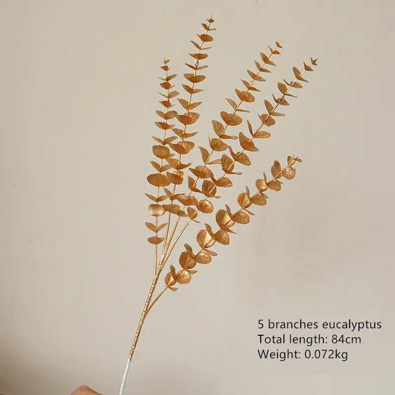 Norvo | Dekorativ blomst Gullserie | Palmblad, Ginkgo & Eukalyptus | Kunstig blomst 67–84 cm | Bryllup & Jul