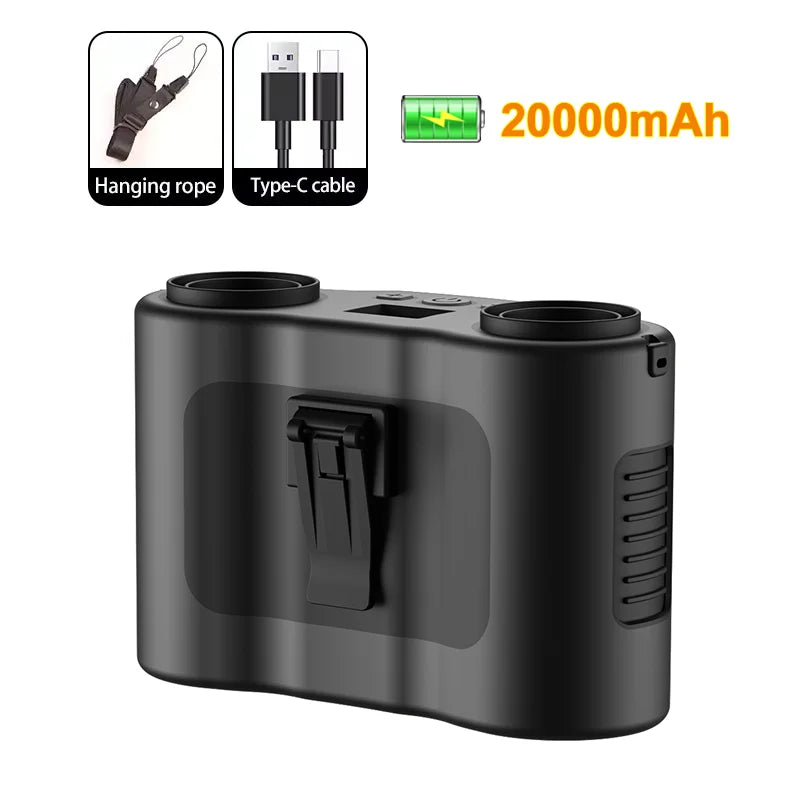 Norvo | Bærbar midjeclipsvifte med doble luftutganger og 20 000 mAh batteri – BreezeMate