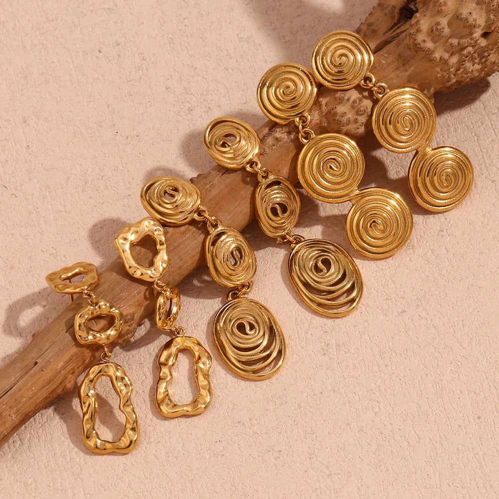 Norvo | Klassiske Mønstrede Tripple Hengende Øredobber