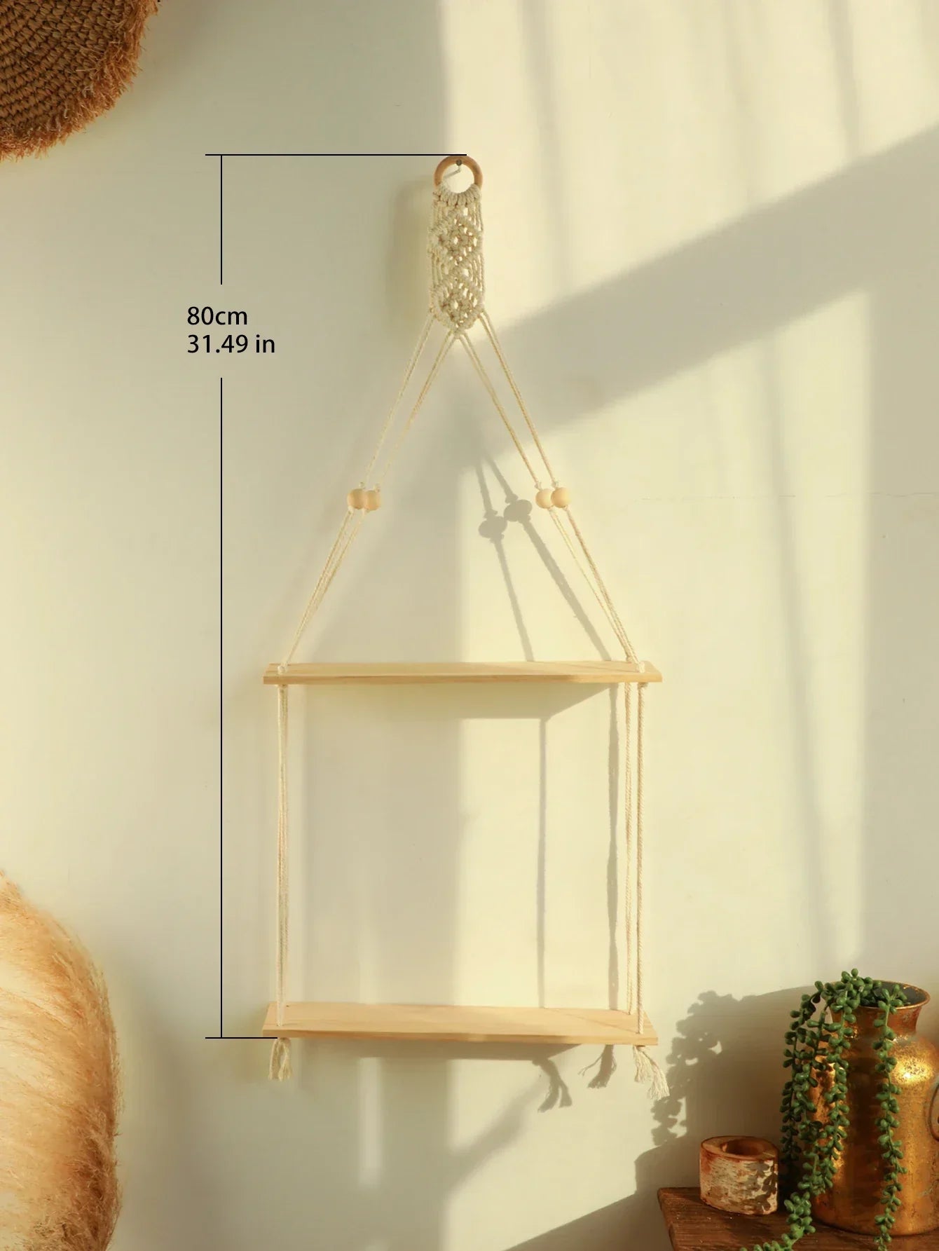 Norvo | Vegghylle – Tre – Hengehyller – Boho hjemmeinnredning – Romdekorasjon