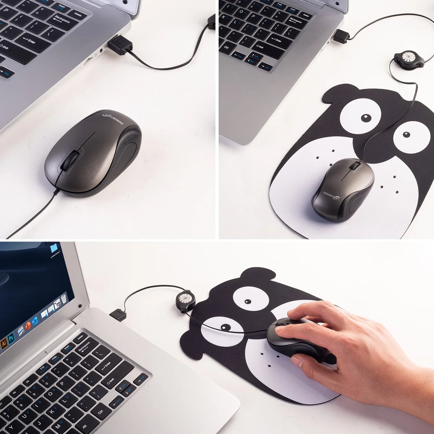 Norvo | Bærbar USB Type C Uttrekkbar Mus