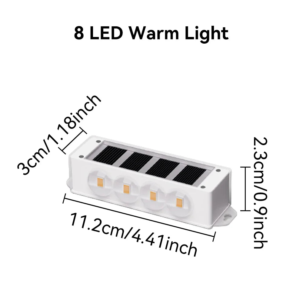 Norvo | Solcellevegglamper Solavine | Varm hvit lys | IP44 værbestandig | For gjerde, terrasse og hage | 8 timers lysvarighet