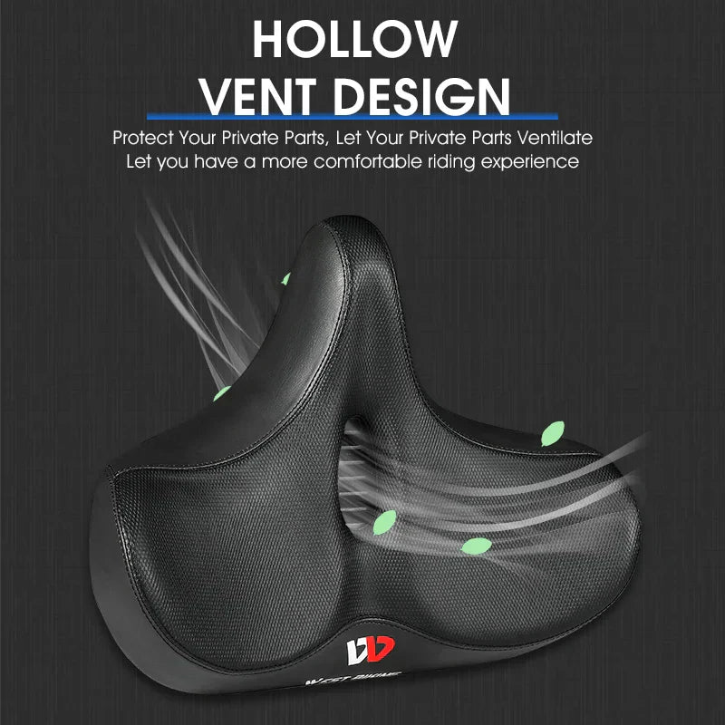 Norvo | Bred Ergonomisk Sykkelsete – Komfortabelt Sete med Støtdemping for By- og Terrengsykler