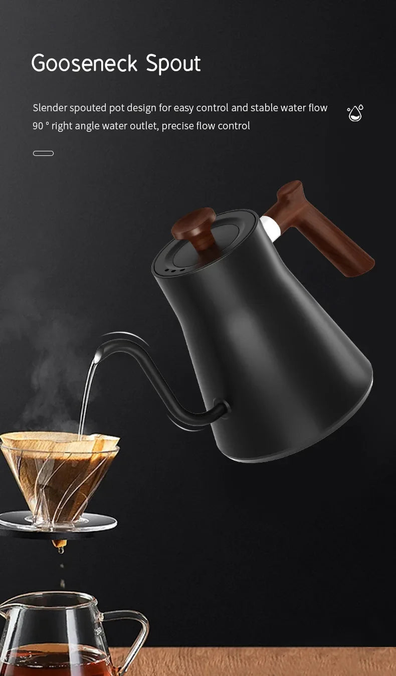Norvo | 1200W Intelligent Elektrisk Vannkoker - Goose Neck Hånd Brygget Kaffe-kanne for Melkepulver & Presis Brygging