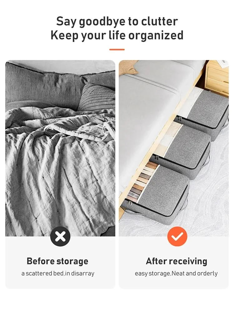 Norvo | KLESOPLAGSPOSE – Sammenleggbar oppbevaringspose med vindusluke og glidelås for klær og sengetøy