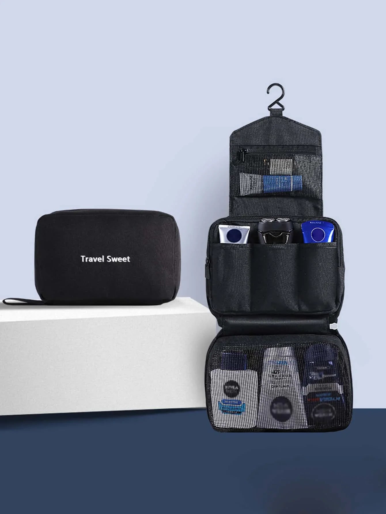 Norvo | Sammenleggbar Reise Toalettveske DryNexa TravelCube | Flerlagsdesign med Fukt-Tørr Separasjon | Plassbesparende & Vanntett