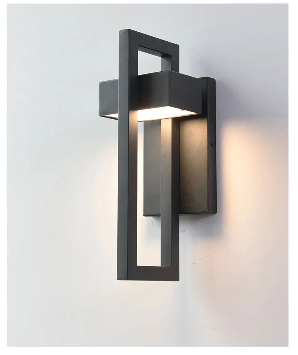 Norvo | LED Utendørs Vegglampe | Vanntett & Vintage Design | 10W | Svart Aluminium