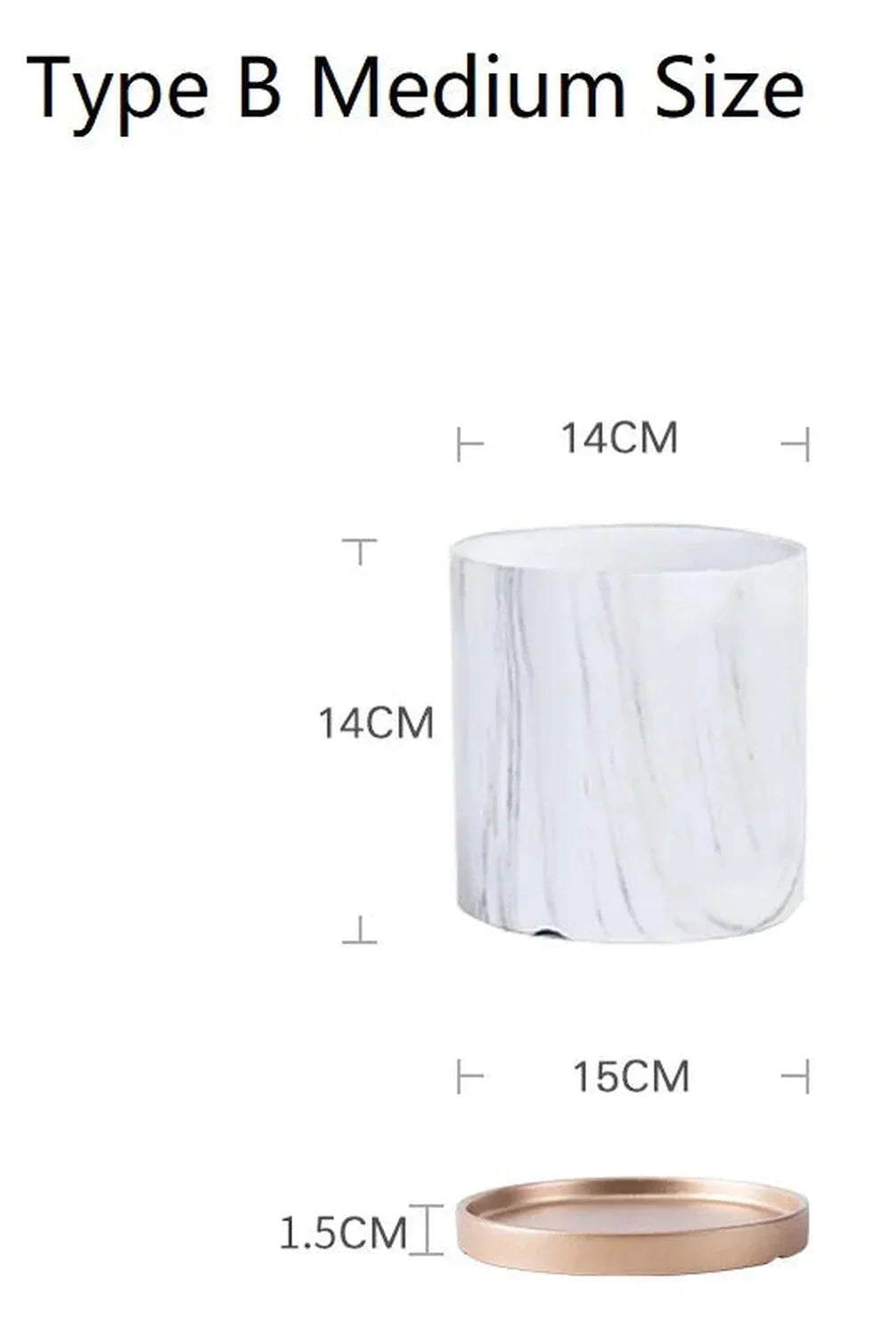 Norvo | Marmor Gullblad Plantepotte Sett