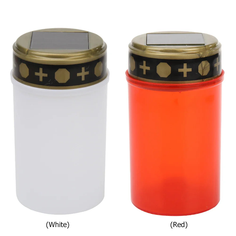 Norvo | Memolux Eternis Solar Grablicht LED | Flammende Stearinlys Utseende | Vanntett & Oppladbar | 12 cm Høy