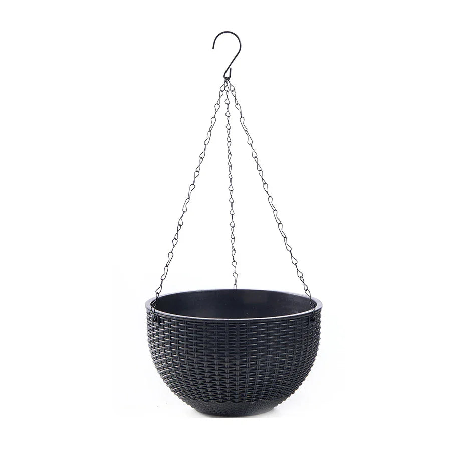 Norvo | Rattania Bloom Hengepotte | Europeisk Stil | Honningkake Mønster & Rattan Utseende | For Hage, Balkong & Innendørs
