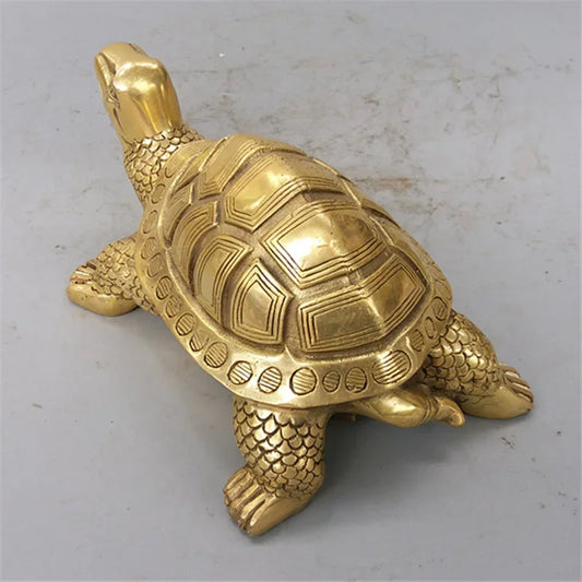 Norvo | Messing Feng Shui Skilpadde Statue Lykke Dyr Skulptur for Lang levetid Hjem Kontor Dekorasjon Figur Gave Studie Ornament