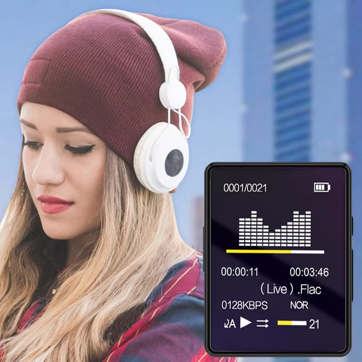 Norvo | Bærbar Bluetooth MP3-spiller med HiFi-stereo, Mini MP4 videovisning, LED-skjerm og stemmeopptak