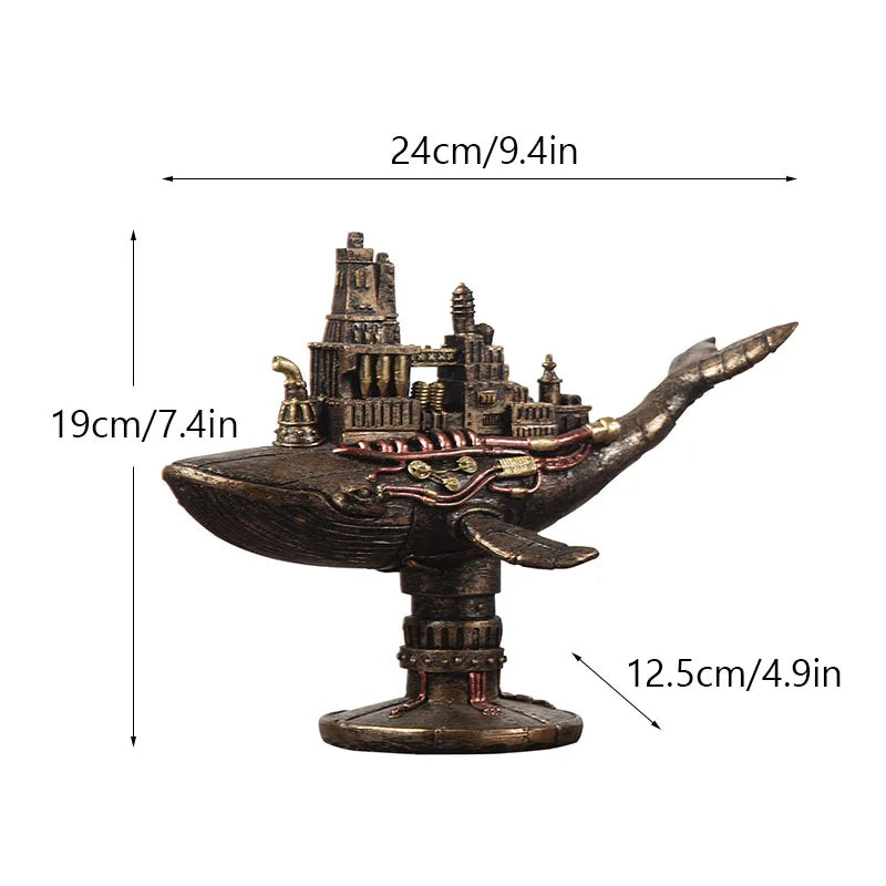 Norvo | Steampunk Blekkulf Mekanisk Reisende Figurer Hjemmedekorasjoner