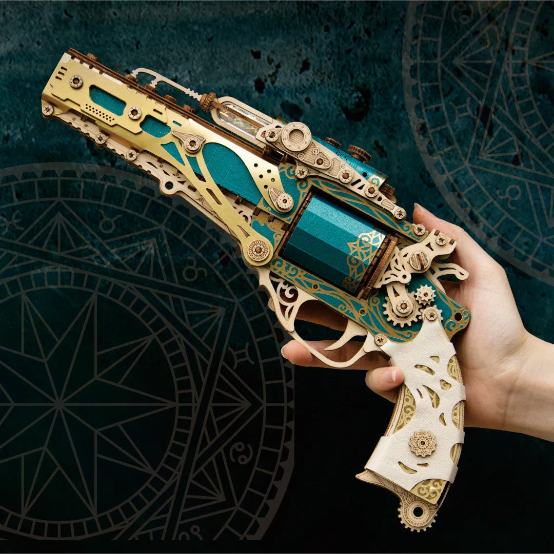 Norvo | Mekanisk Steampunk DIY Trepuslespill Toy Revolver