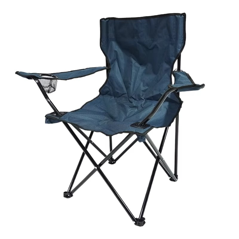 Norvo | Bærbar sammenleggbar campingstol med armlene, ryggstøtte og koppholder
