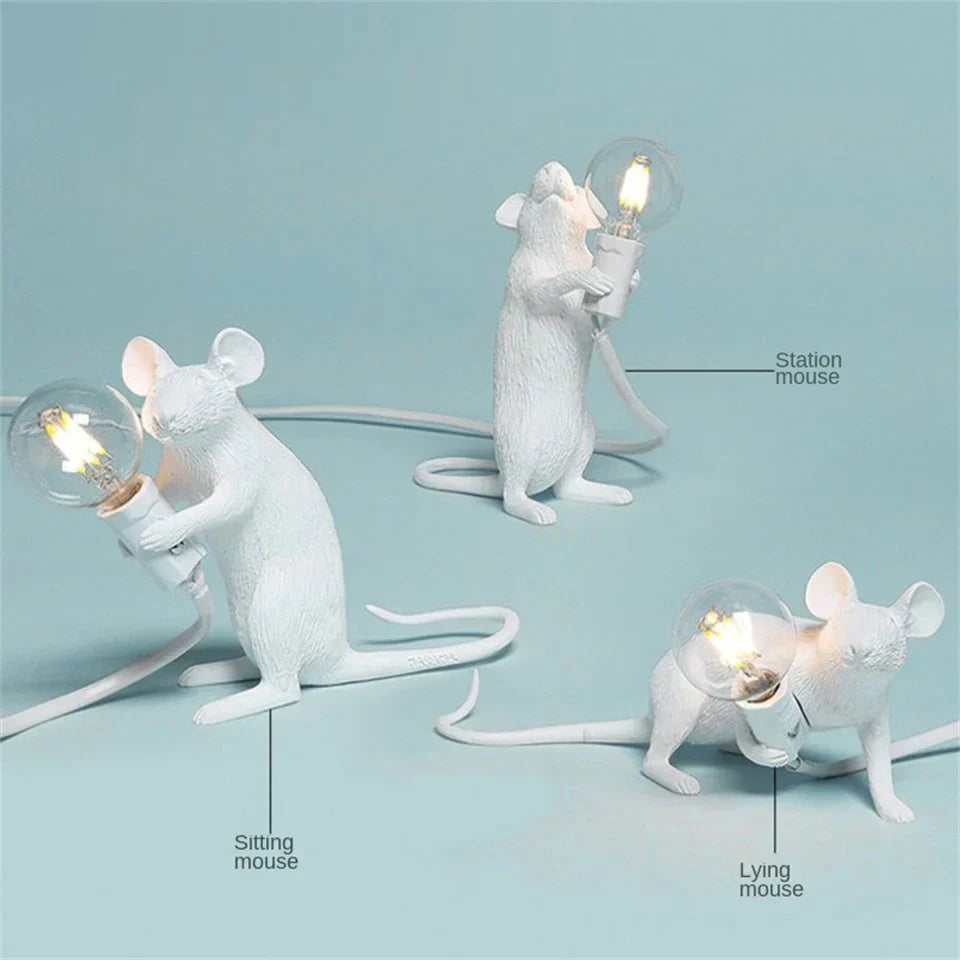 Norvo | Moderne LED Dyre Bordlamper: Har resin, Katt, og Ekorn Nattlys
