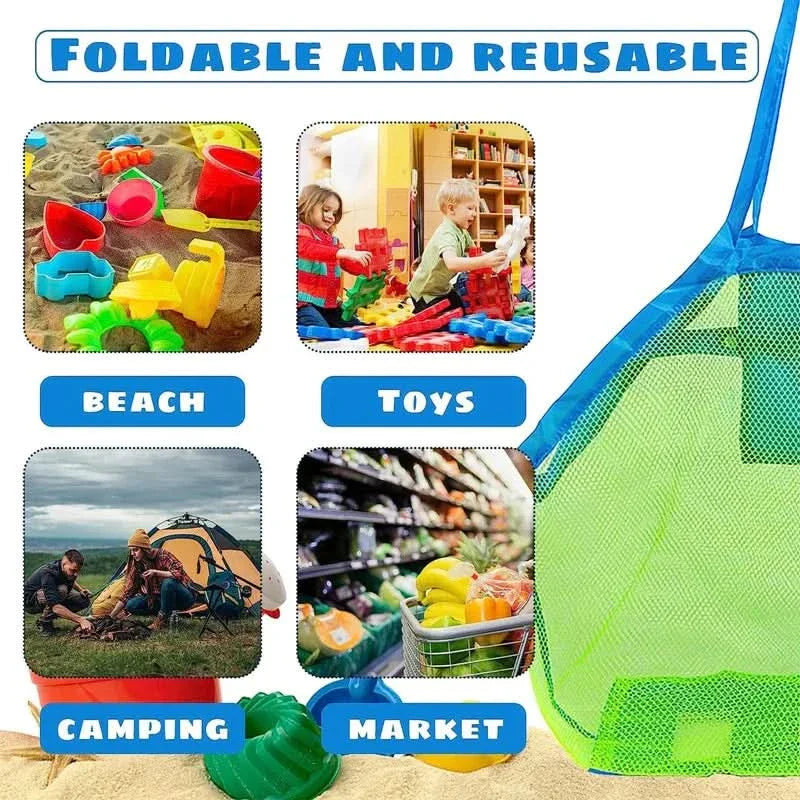 Norvo | BÆRBAR NETTPOSE FOR BARN – Pustende strandveske for leker, håndklær og reise