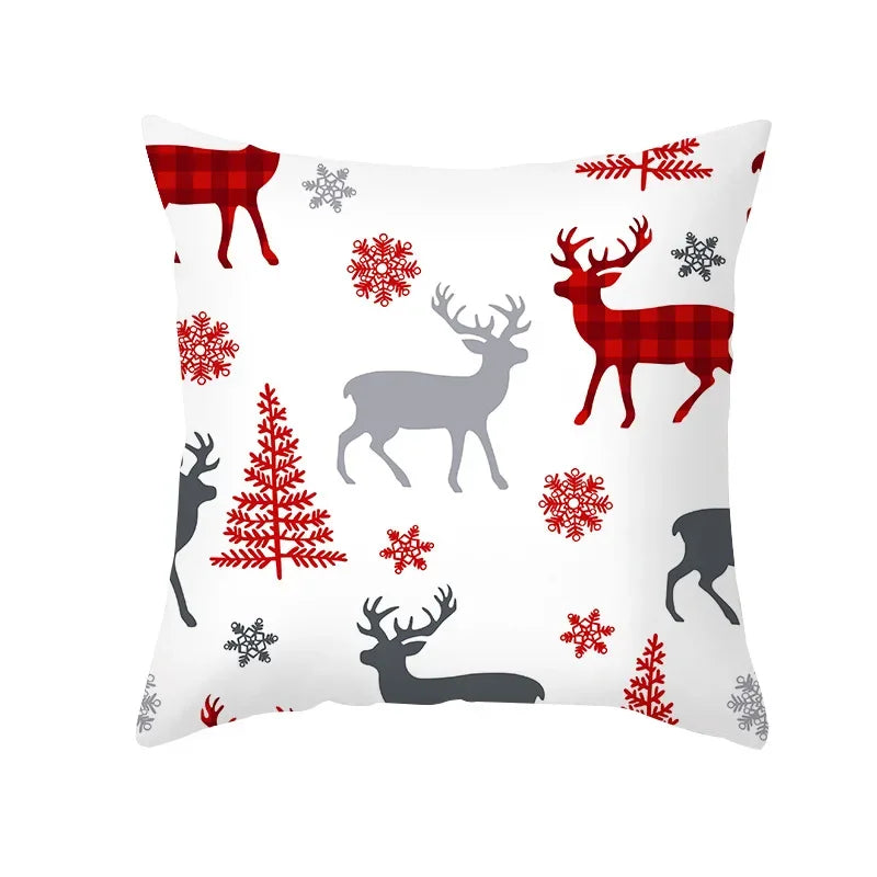 Juleputetrekk Sett – Elegant Juledekorasjon for Sofa og Stue, Festlige Putetrekk 45x45 cm, Høy- Kvalitets Bomull