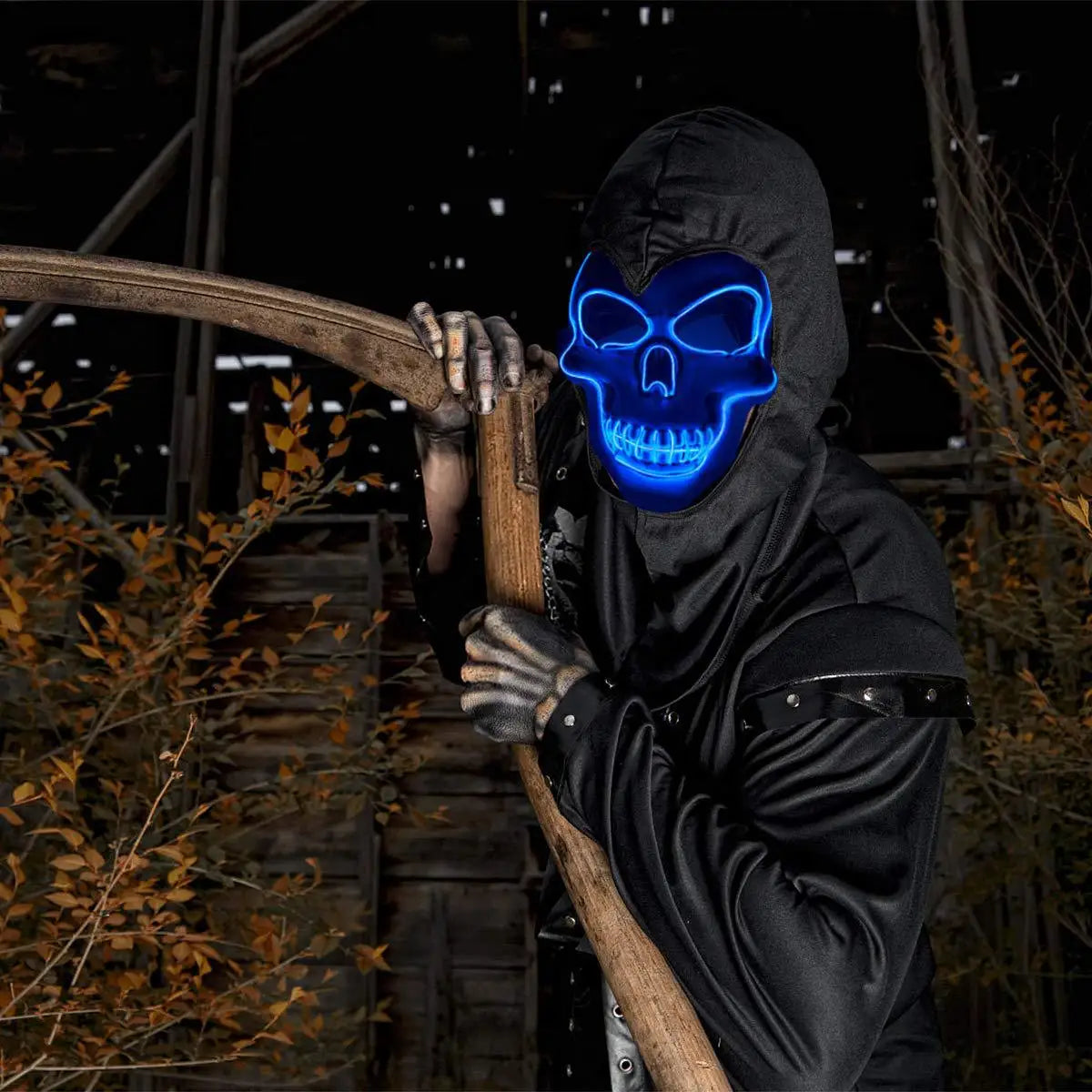 Norvo | LED Halloween Horror Hodeskalle Maske - Lysende Cosplay Maske for Halloween Festdekorasjon