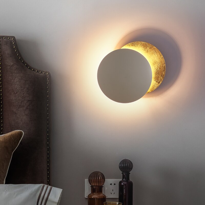 Norvo | SolGlow Solformørkelse LED Vegglampe | Moderne Stemningslampe | Elegant Vegglampe for Stue & Soverom