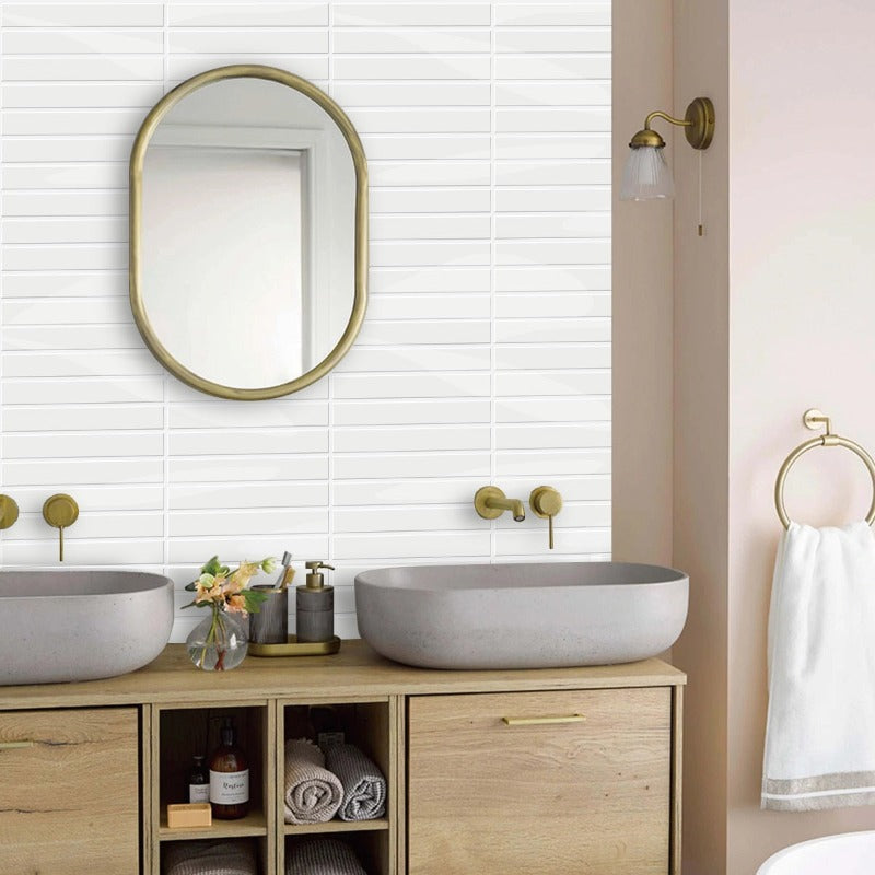 Norvo | Selvheftende 3D DIY Kit Kat fliser i blank hvit