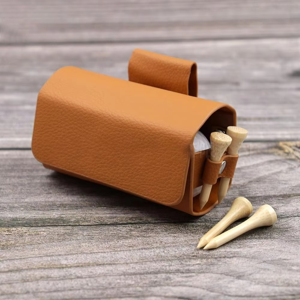 Norvo | PU Lær Golfball Livveske Utendørs Oppbevaringsveske med Klips