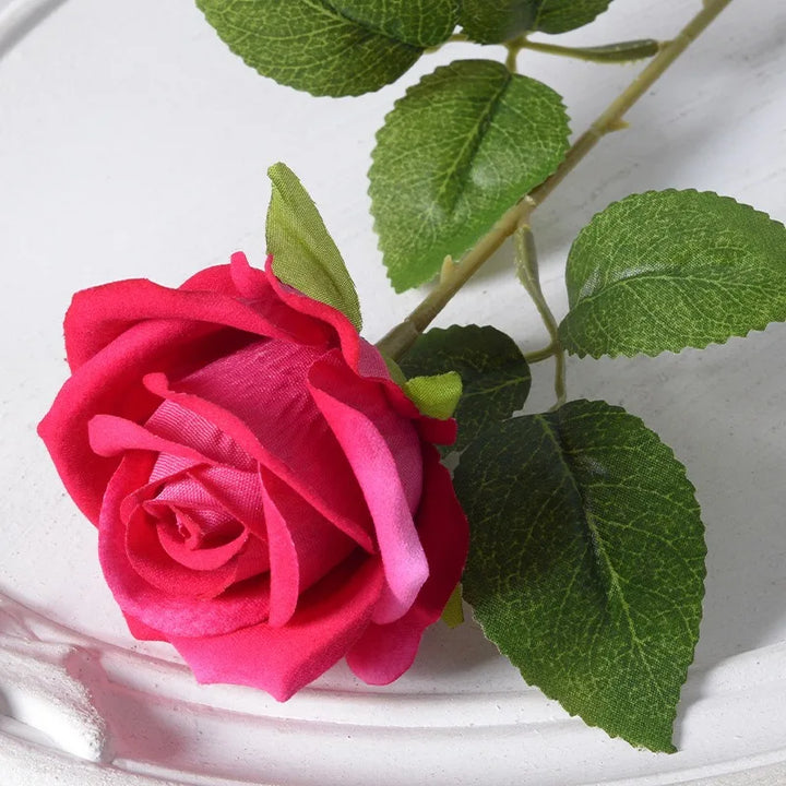 Norvo | 20 stykker Realistisk Fløyels Silke Rose Bukett