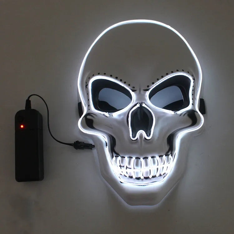 Norvo | LED Halloween Horror Hodeskalle Maske - Lysende Cosplay Maske for Halloween Festdekorasjon