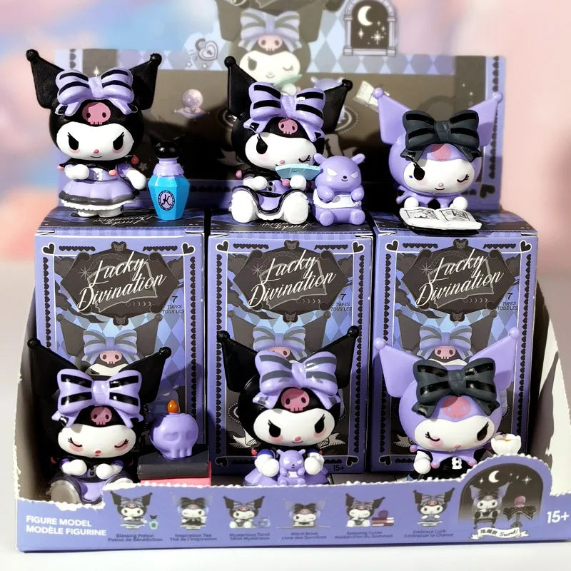 Sanrio Kuromi 6Pcs Blind Box Action Figures - Lucky Divination Series Søte Anime Dukker for Samlere