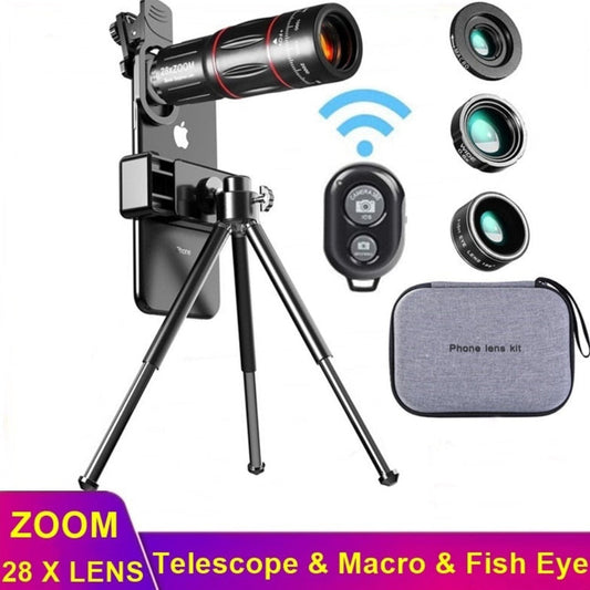 Norvo | Bluetooth Ultra HD 28X Zoom Teleskop Linse Stativ Kit