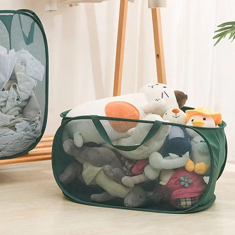 Norvo | Vaskekurv Faltix | Pop-Up Design | Med Lommepose & Forsterket Ramme | Enkel eller med Dobbel Separasjon