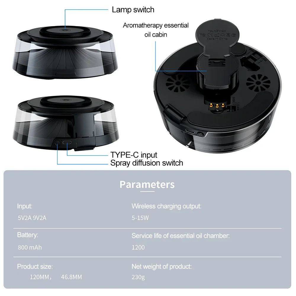 Norvo | Renslig Aromaterapi Diffuser Trådløs Lader