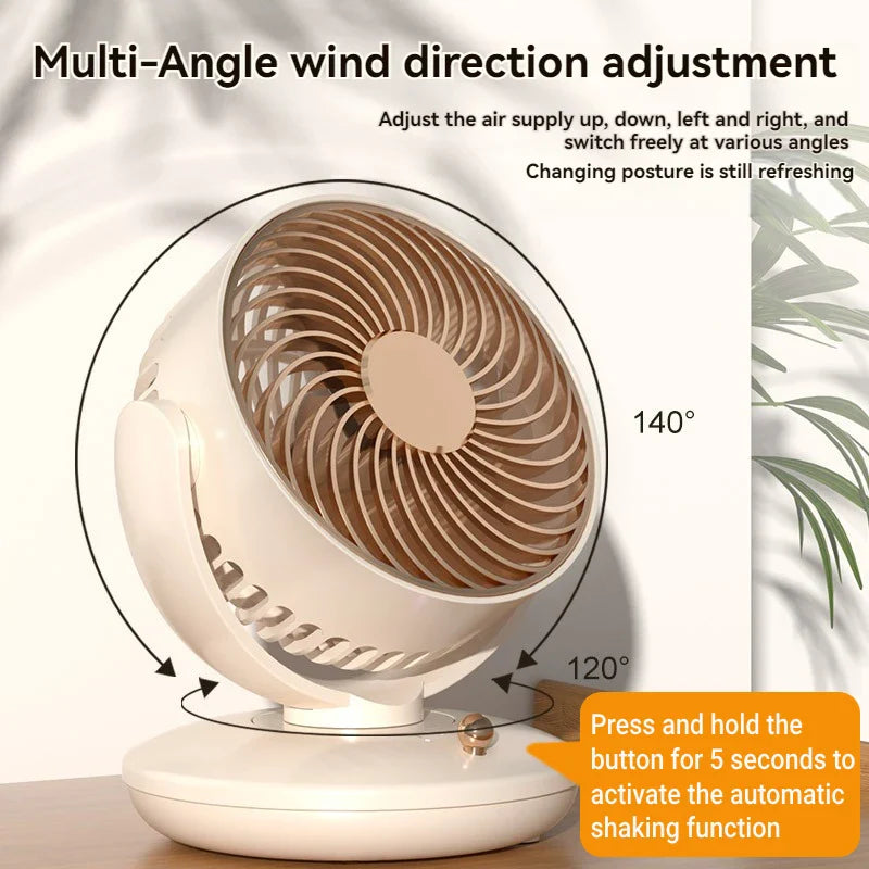 Norvo | BreezeLoop Bordvifte med 360° Rotasjon | USB Vifte med 3 Hastigheter & Batteri | Stille & Kompakt | For Kontor, Soverom & Hjem