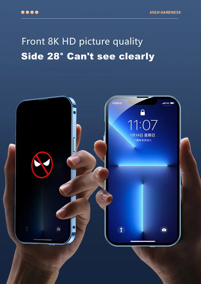 Norvo | Dobbeltsidig magnetisk glass anti-titt mobildeksel