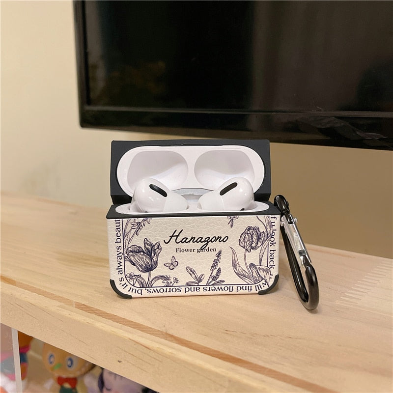 Norvo | Kunstnerisk Blomst Lær Airpods Etui