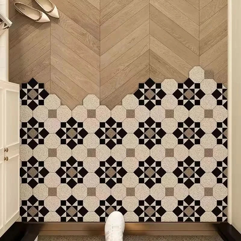 Norvo | Vaskbar innendørs dørmatte – Halkefri PVC inngangsmatte for hjem og kjøkken