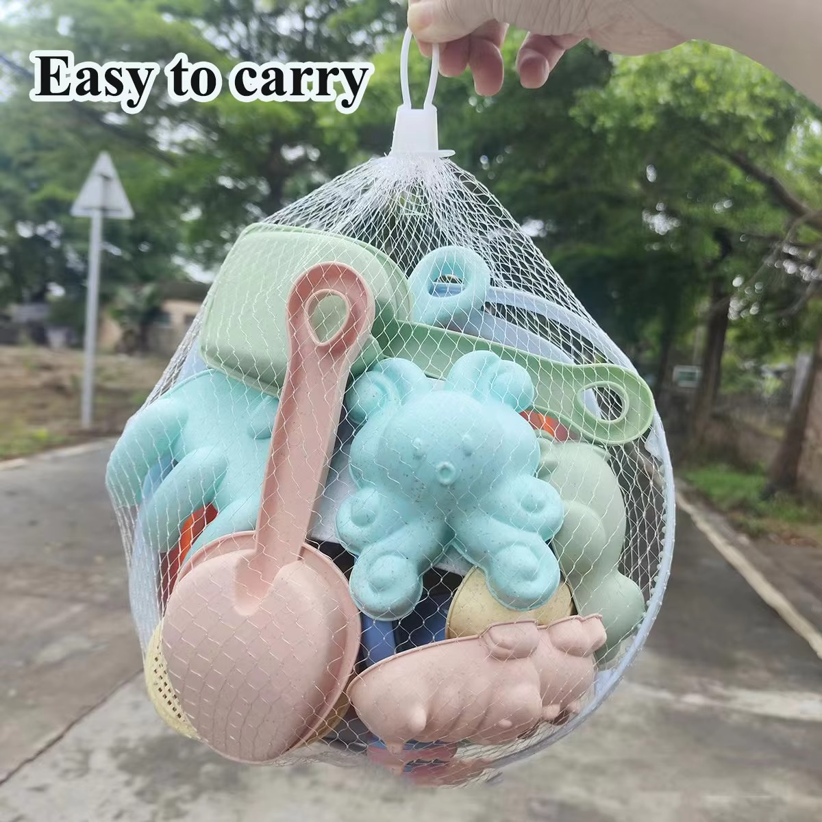 Norvo | Barns strand sand- og vannleketøysett - Sammenleggbart bøtte og tilbehør (1, 5 eller 11 deler, tilfeldig farge)