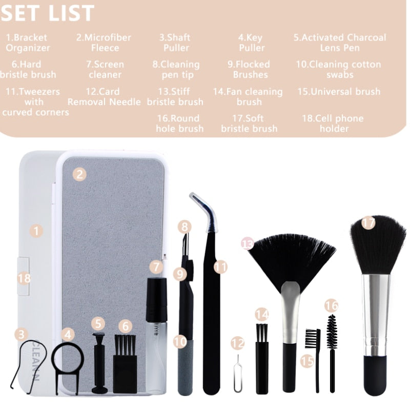 Norvo | 18in1 Rengjøringsbørstesett for datateknologi