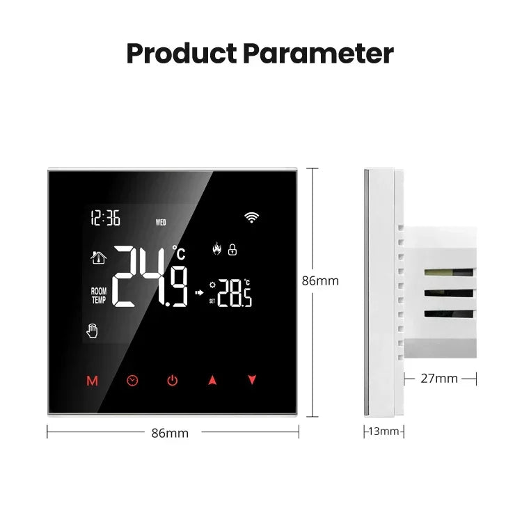 Tuya Smart Termostat Kontroll for Vann & Elektrisk Gulvvarme - Wifi Styring via Google Alexa SmartThings Apper