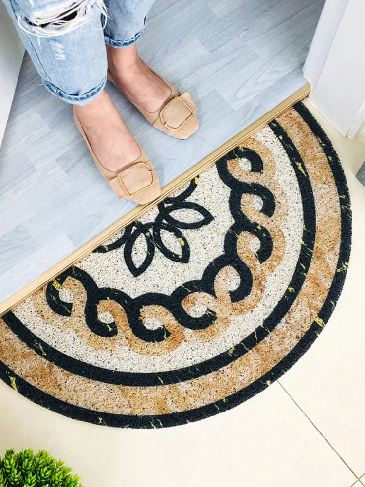 FloraMat - Elegant Halvrund Dørmatte for Hjemmet Norvo