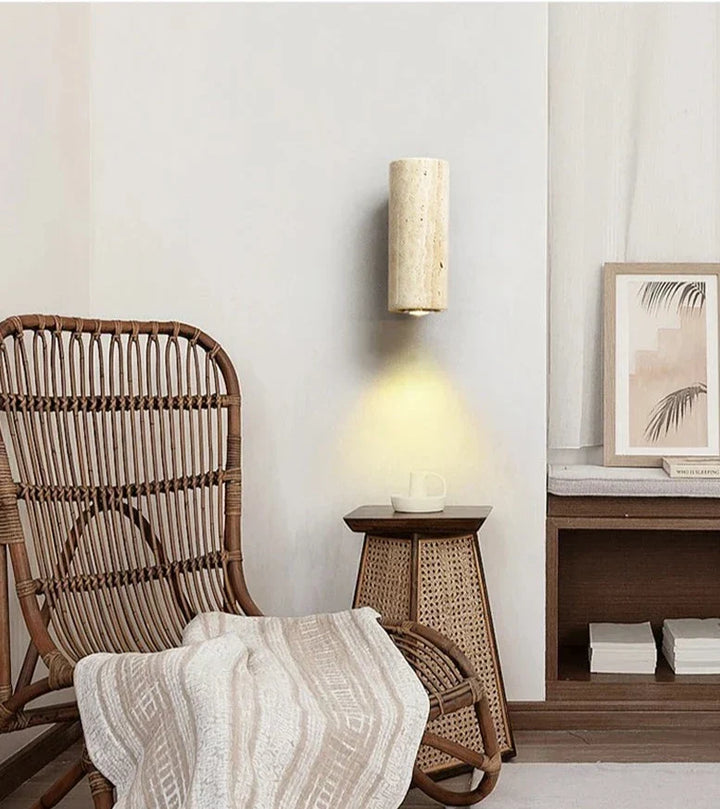 Norvo | Moderne Naturlig LED Vegglampe laget av Travertin
