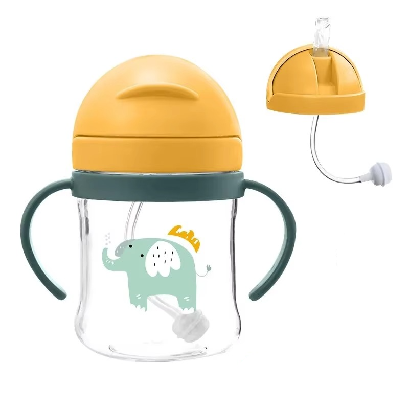 Norvo | 8.5 oz Baby Treningskopp med Dobbel Håndtak og Flip Lokk Lekkasjefri Design