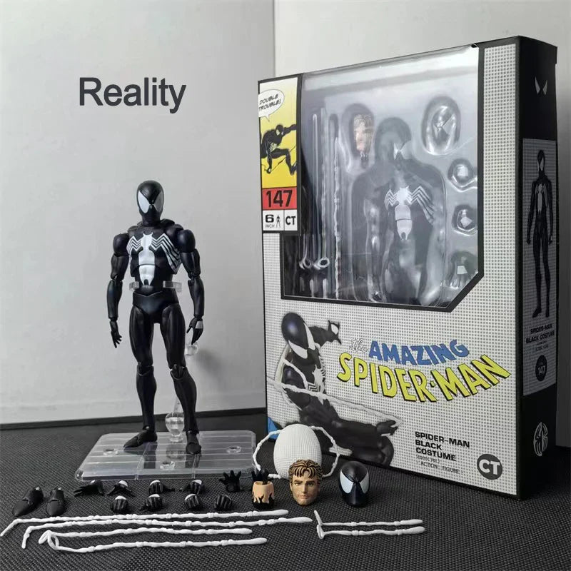CT 1/12 Skala Spider-Man & Venom Actionfigurer - 6-tommers Samlemodell Dukker for Anime-fans, Mafex 147 Utgivelse