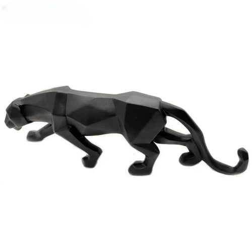 Norvo | Panther Statue, Dyrefigur, Abstrakt Geometrisk Stil, Harpiks, Leopard Skulptur, Hjemmekontor, Skrivebord Dekorasjon, Håndverk