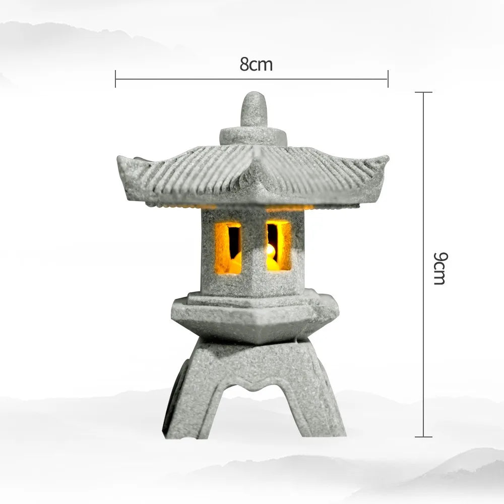 Norvo | Mini-Pagoda ZenStone | Sandstein Dekorasjon | For Hage, Bonsai & Zen Oaser | Håndlaget